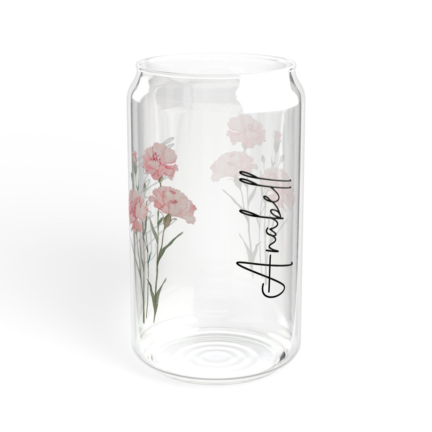 Floral Sipper Glass - 16oz Hydration Jar, Reusable Drinkware, Eco-Friendly, Kitchen Decor, Personalized Gift, Summer Essentials