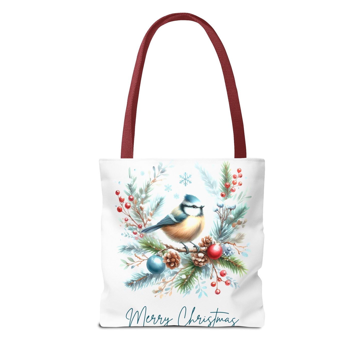 Merry Christmas Bird Design Tote Bag