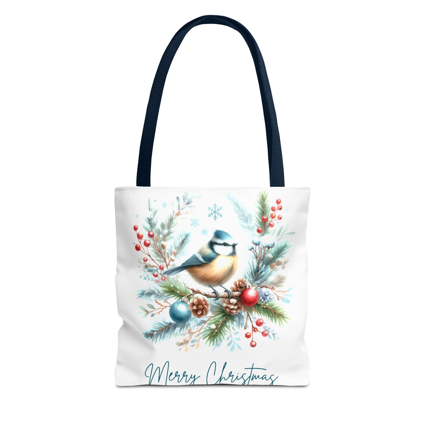 Merry Christmas Bird Design Tote Bag