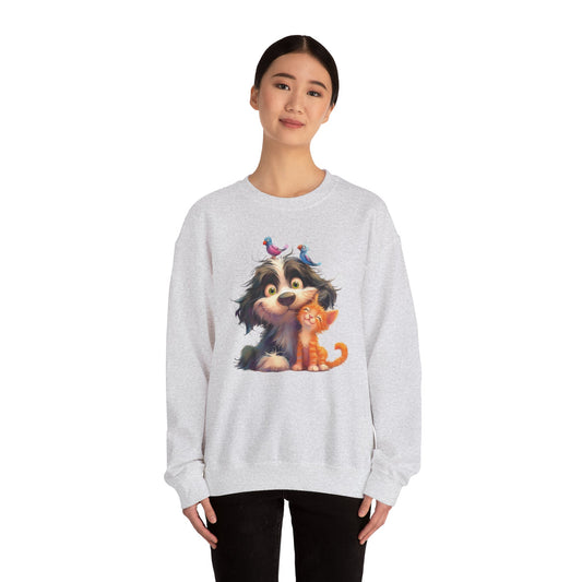 Cozy Pet Lovers Sweatshirt, Cute Animal Crewneck, Gift for Cat Dog Mom, Funny Pet Sweatshirt, Relaxed Fit Unisex Top