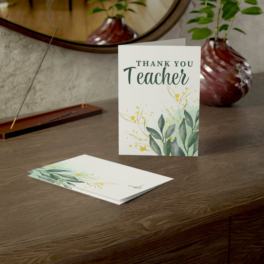 Thank You Teacher Greeting Cards Set | Floral Cards, Teacher Appreciation, Thank You Notes, Classroom Gifts, Stationery