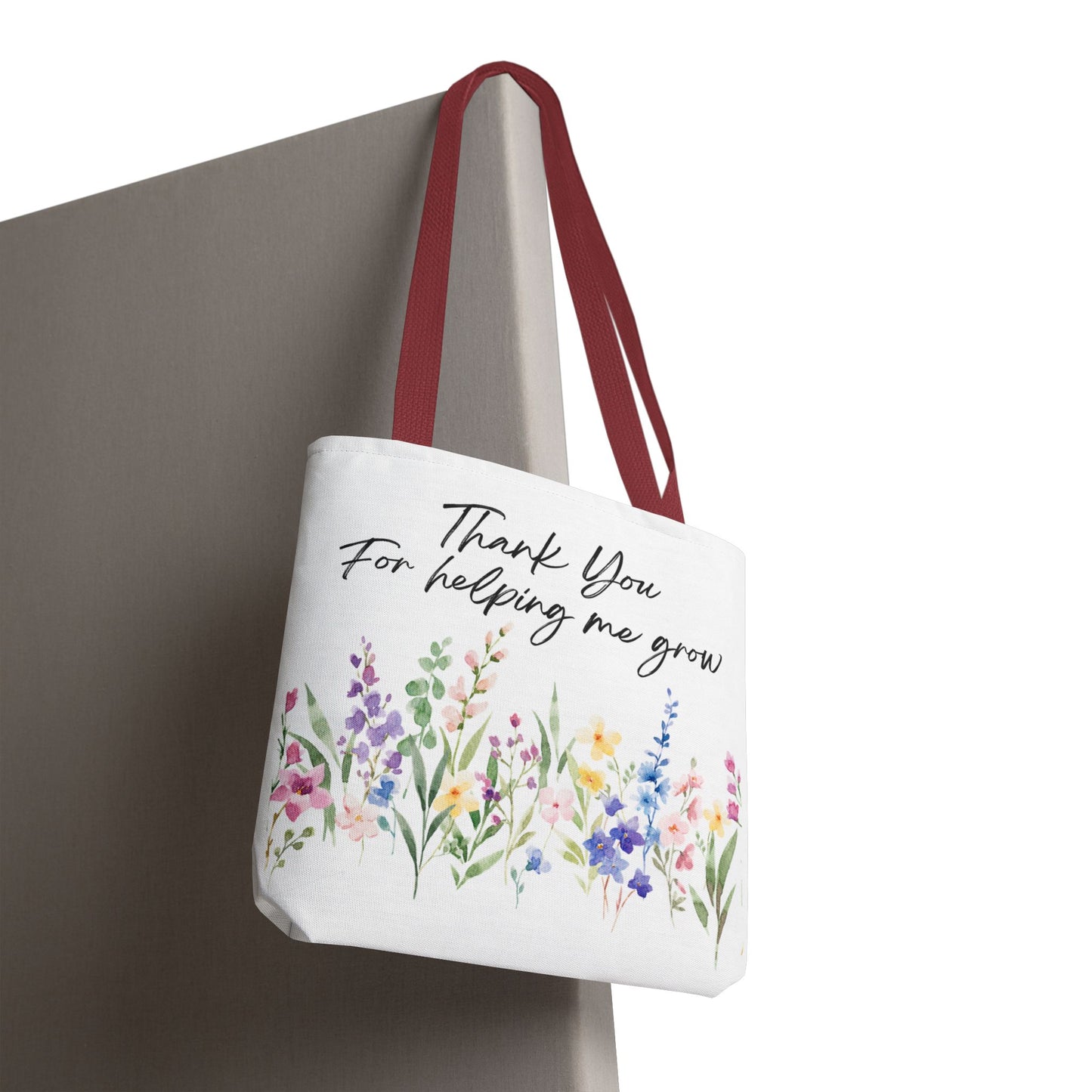 Thank You Floral Tote Bag, Appreciation Gift, Eco-Friendly Bag, Wedding Favor, Teacher's Gift, Summer Tote, Gardening Accessory