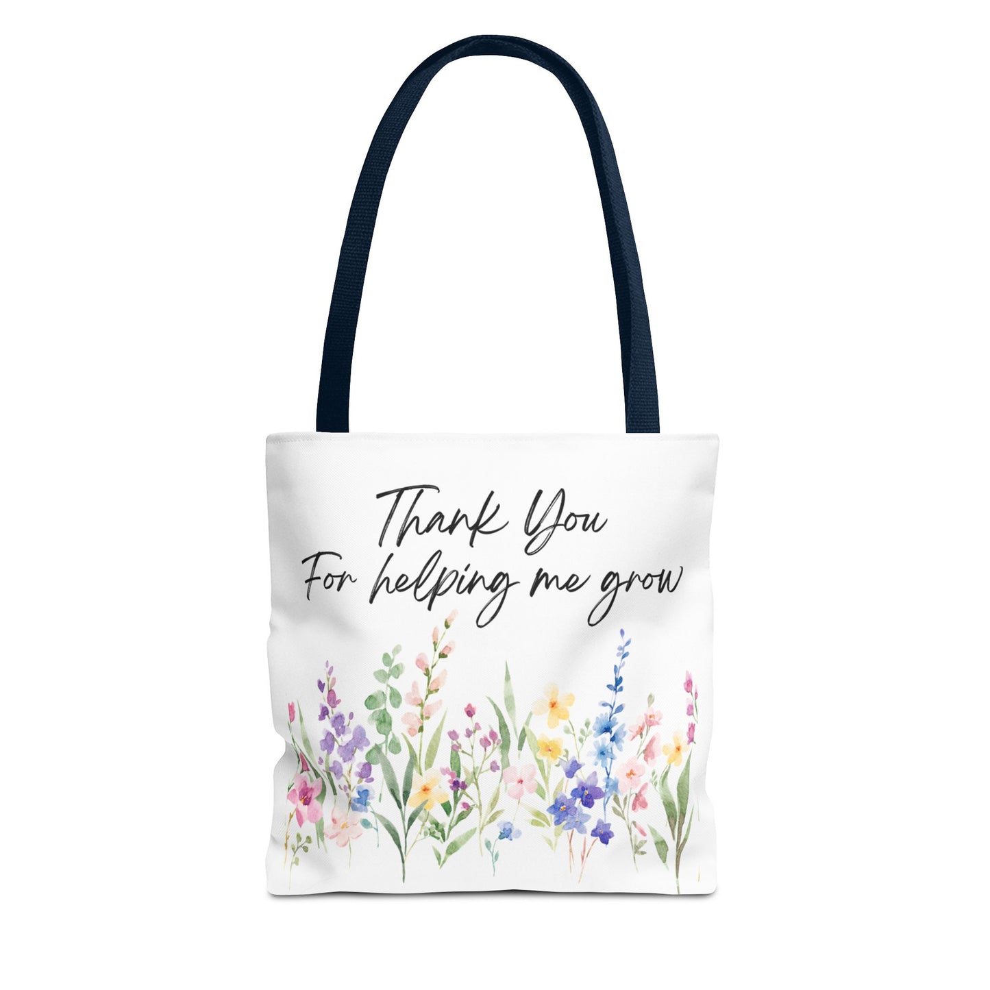 Thank You Floral Tote Bag, Appreciation Gift, Eco-Friendly Bag, Wedding Favor, Teacher's Gift, Summer Tote, Gardening Accessory