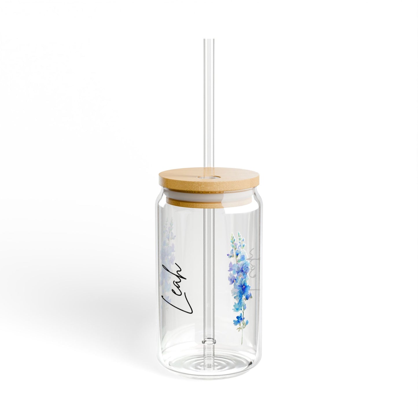 Floral Glass Sipper with Bamboo Lid, Eco-Friendly Drinkware, Reusable, Perfect for Summer Gatherings, Gifts for Friends and Family, [...]