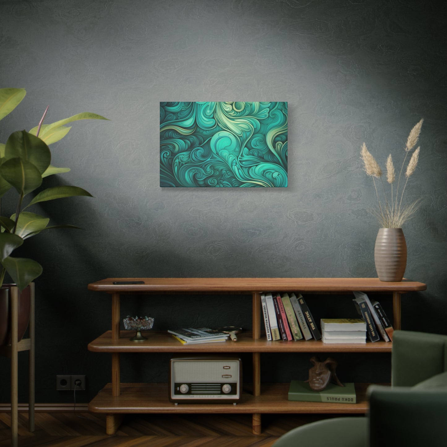 Artistic Stretched Canvas Wall Art, Modern Home Décor, Abstract Swirl Design, Living Room Decoration, Unique Gift for Art Lovers