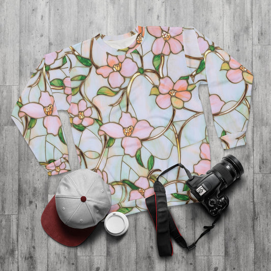 Stylish Floral Unisex Sweatshirt, Cozy Spring Fashion, Gift for Her, Perfect for Everyday Wear, Floral AOP Design