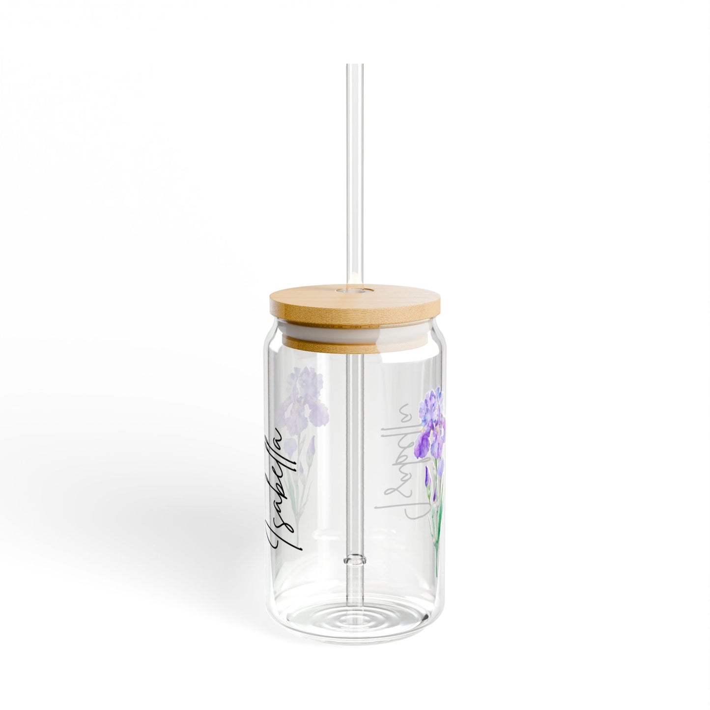 Floral Sipper Glass, Personalized Drinkware, Reusable Straw, Eco-Friendly Mug, Gift for Her, Home Decor, Summer Hydration