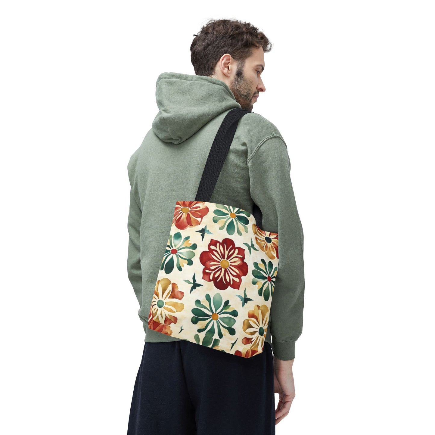 Boho Floral Tote Bag, Stylish Canvas Shopper, Eco-Friendly Bag, Beach, Travel, Grocery, Gift for Her