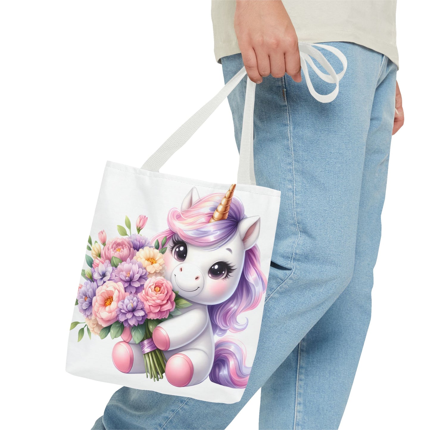 Cute Unicorn Tote Bag, Flower Girl Gift, Kids Birthday Party, Magical Purse for Women, Eco-Friendly Shopping Bag