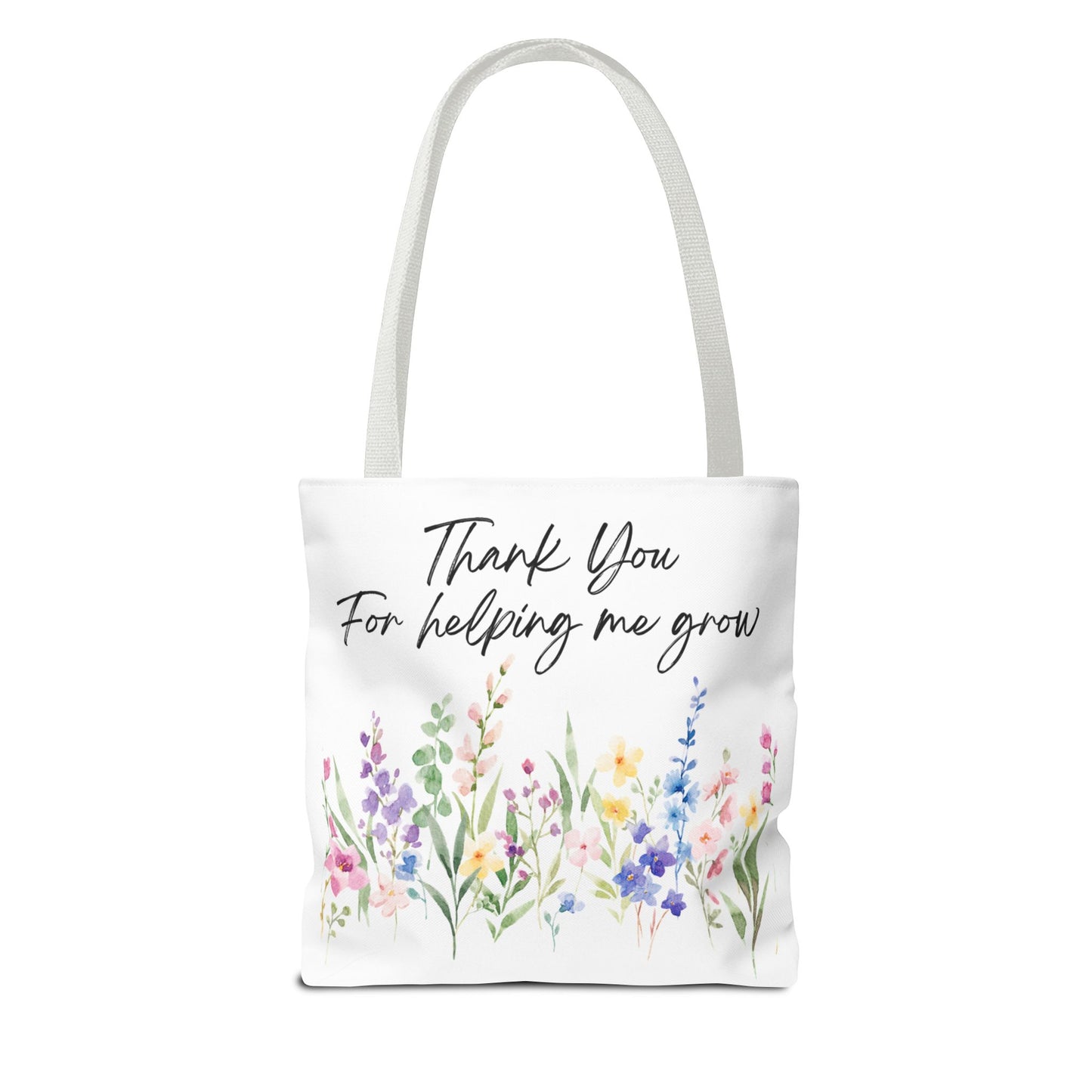 Thank You Floral Tote Bag, Appreciation Gift, Eco-Friendly Bag, Wedding Favor, Teacher's Gift, Summer Tote, Gardening Accessory